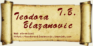 Teodora Blažanović vizit kartica